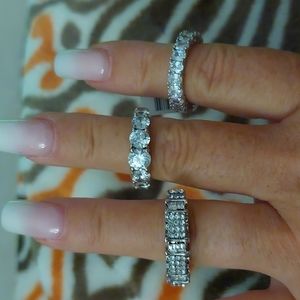 All sterling silver eternity bands size 6 brand new choose one